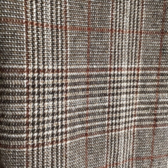 Classic Brown Plaid Jacket Mid Length Blazer Small - Picture 5 of 10